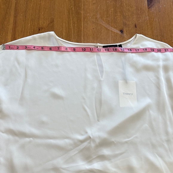 Theory Cream Women's Blouse IVORY  CAP SLEEVE SHELL XL - Picture 9 of 10